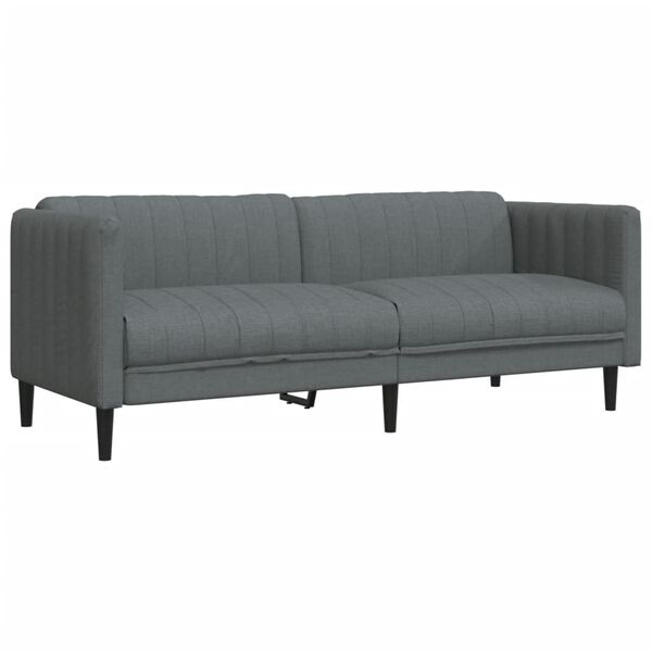 vidaXL Sofa 3-Sitzer Dunkelgrau Stoff