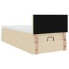 vidaXL Ottoman-Bett mit Matratze & LEDs Creme 90x190 cm Stoff