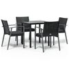 vidaXL 5-tlg. Garten-Essgruppe mit Kissen Poly Rattan und Stahl