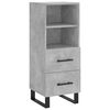 vidaXL Highboard Betongrau 34,5x34x180 cm Holzwerkstoff
