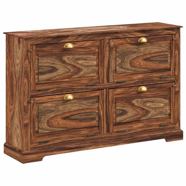 vidaXL Schuhschrank 140 x 35 x 90 cm Massivholz Akazie