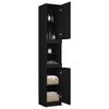 vidaXL Badschrank Schwarz 32x34x188,5 cm Holzwerkstoff