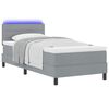 vidaXL Boxspringbett mit Matratze mit LED Hellgrau 90 x 190 cm Stoff