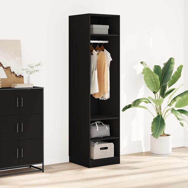 vidaXL Kleiderschrank Schwarz 50x50x200 cm Holzwerkstoff