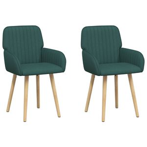 vidaXL Esszimmerst&uuml;hle 2 stk. Stoff Dunkelgr&uuml;n 56,5 x 50 x 87,5 cm