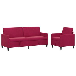 vidaXL Sofa Set mit Stauraum 2 stk. Weinrot Polyester