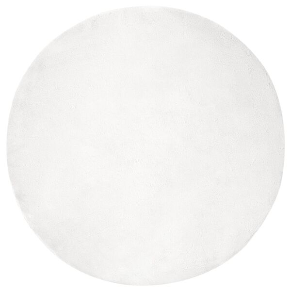 vidaXL Kunstfell Hasen Teppich Olite Wei&szlig; &Oslash; 100 cm Polyester