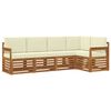 vidaXL Outdoor-Sofagarnitur 5 stk. Natur und Creme Polyester