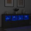 vidaXL Sideboard mit LED-Leuchten Schwarz 163x37x67 cm