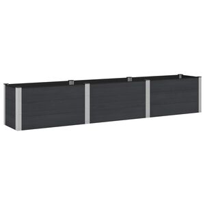 vidaXL Hochbeet Schwarz 300 x 50 x 54 cm WPC und Aluminium