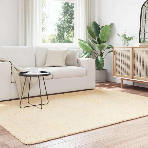 vidaXL Teppich Shaggy Hochflor NAVARRA Creme 160x230 cm Polyester