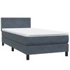 vidaXL Boxspringbett mit Matratze & LED Dunkelgrau 80x210 cm Samt