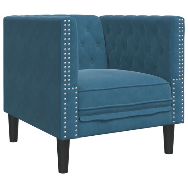 vidaXL Chesterfield-Sessel Blau Samt