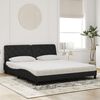 vidaXL Bett mit Matratze Schwarz 180x200 cm Samt