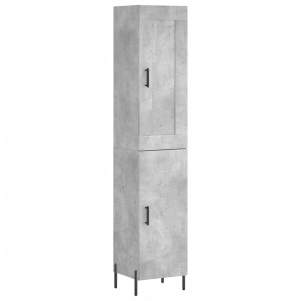 vidaXL Highboard Betongrau 34,5x34x180 cm Holzwerkstoff