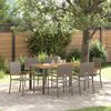 vidaXL Garten Essgruppe 7 pcs Grau Poly-Rattan