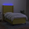 vidaXL Boxspringbett mit Matratze & LED Gr&uuml;n 90x200 cm Stoff