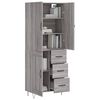 vidaXL Highboard Grau Sonoma 69,5x34x180 cm Holzwerkstoff