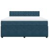 vidaXL Boxspringbett mit Matratze Blau 180x200 cm Samt