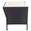 vidaXL 6-tlg. Garten-Lounge-Set mit Auflagen Poly Rattan Schwarz