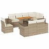 vidaXL 9-tlg. Garten-Sofagarnitur mit Kissen Beige Poly Rattan
