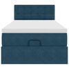 vidaXL Ottoman-Bett mit Matratze & LEDs Dunkelblau 90x190 cm Samt