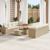 vidaXL Gartensofa-set mit Kissen 11 pcs Beige und Creme Poly-Rattan