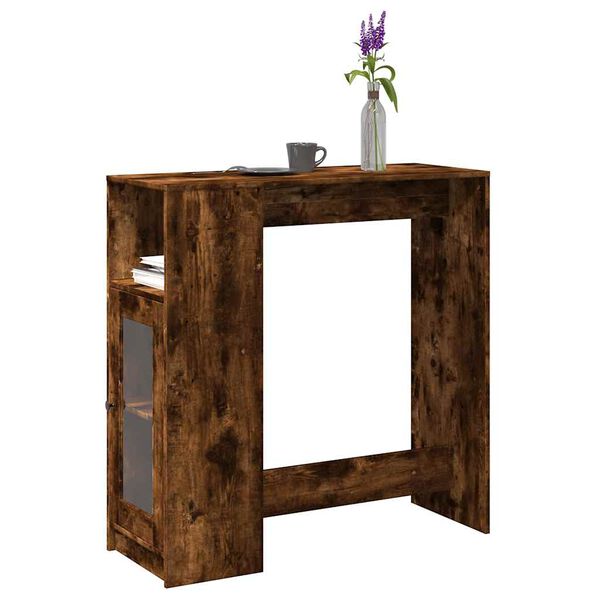 vidaXL Bartisch mit Regal R&auml;uchereiche 101x40x103,5 cm Holzwerkstoff