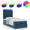 vidaXL Ottoman-Bett mit Matratzen & LEDs Dunkelblau 90x200 cm Samt