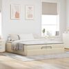 vidaXL Ottoman-Bett mit Matratzen Creme 200x200 cm Stoff