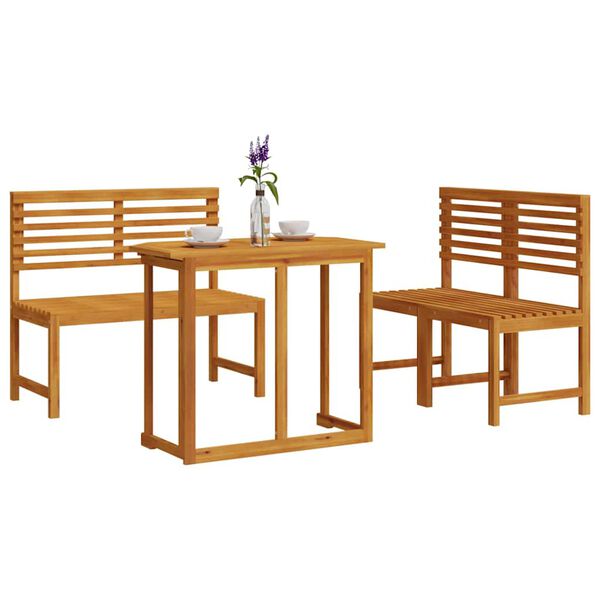 vidaXL Garten Bistro Set 3 pcs Braun Akazie Massivholz