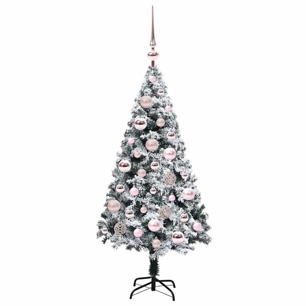 vidaXL Künstlicher Weihnachtsbaum mit 150 LEDs mit Ständer Weiß 120 cm