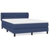 vidaXL Boxspringbett mit Matratze Blau 140x190 cm Stoff