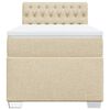 vidaXL Boxspringbett mit Matratze Creme 90x200 cm Stoff