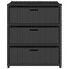 vidaXL Gartenschrank Schwarz 55x59x69 cm Poly Rattan