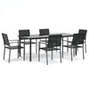 vidaXL 7-tlg. Garten-Essgruppe Poly Rattan und Stahl