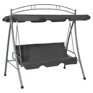 vidaXL Gartenschaukel mit Bettfunktion und Dach 198&times;120&times;205 cm Stahl
