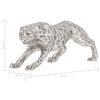 vidaXL Jaguar Skulptur Vollaluminium 50x10x14 cm Silbern