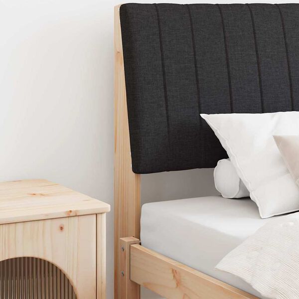 vidaXL Gepolstertes Kopfteil Schwarz 100 cm Massives Kiefernholz