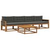 vidaXL Outdoor-Sofagarnitur mit Kissen 5 pcs Natur und Anthrazit