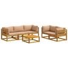 vidaXL Sofa-Set 6 stk. Natur Massivholz Akazie