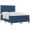 vidaXL Boxspringbett mit Matratze mit Kopfteil Blau 140 x 200 cm Stoff