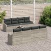 vidaXL Gartensofa-set Hellgrau 55 x 55 x 37 cm Poly-Rattan