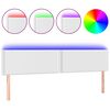 vidaXL LED Kopfteil Wei&szlig; 200x5x78/88 cm Kunstleder