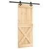 vidaXL Schiebet&uuml;r 80 x 210 cm Massivkiefer (Unbehandelt)
