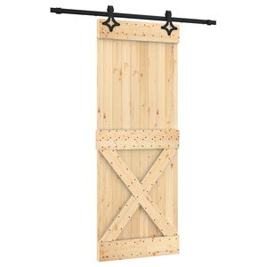 vidaXL Schiebet&uuml;r 80 x 210 cm Massivkiefer (Unbehandelt)