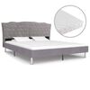 vidaXL Bett mit Matratze Hellgrau Stoff 180 x 200 cm