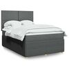 vidaXL Boxspringbett mit Matratze Dunkelgrau 160x200 cm Stoff