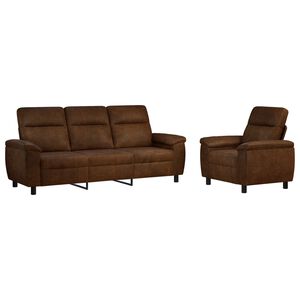 vidaXL Sofa-Set 2 stk. Braun Kunstwildleder