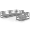 vidaXL 7-tlg. Garten-Lounge-Set Grau Massivholz Kiefer
